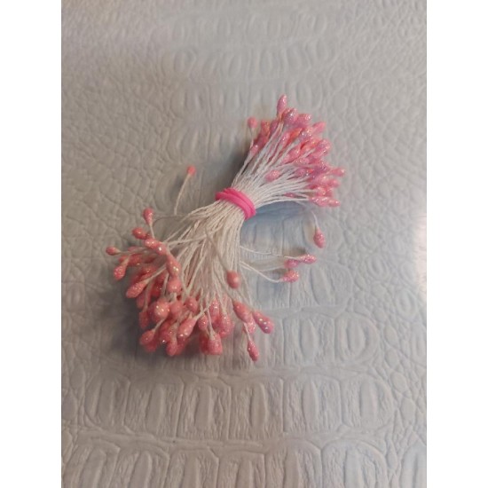 Тычинки двусторонние(блестки) 60*2мм цв. розовый, цена за 100 шт